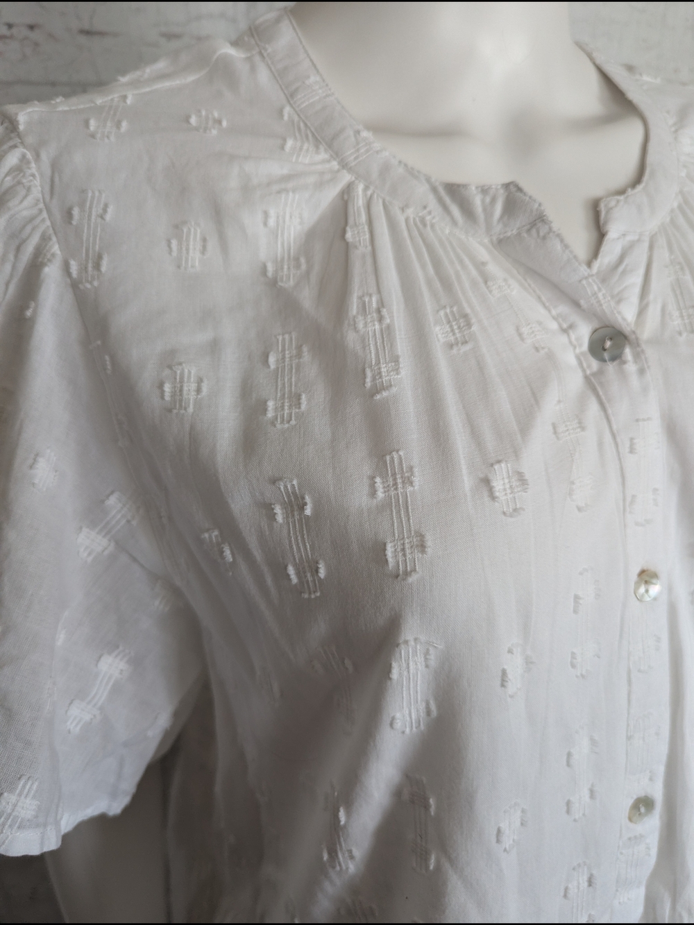 Sundance White Eyelet Button-Front Mini Dress - Picture 6 of 11